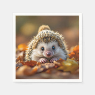 Herbstlicher Igel mit geneigter Spitze Serviette