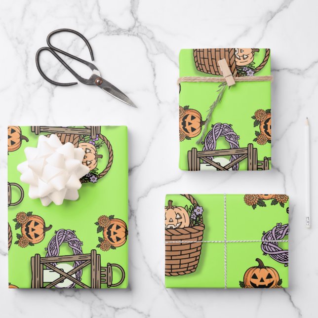 Herbstlicher Kürbiszauber Geschenkpapier Set (Vorderseite)