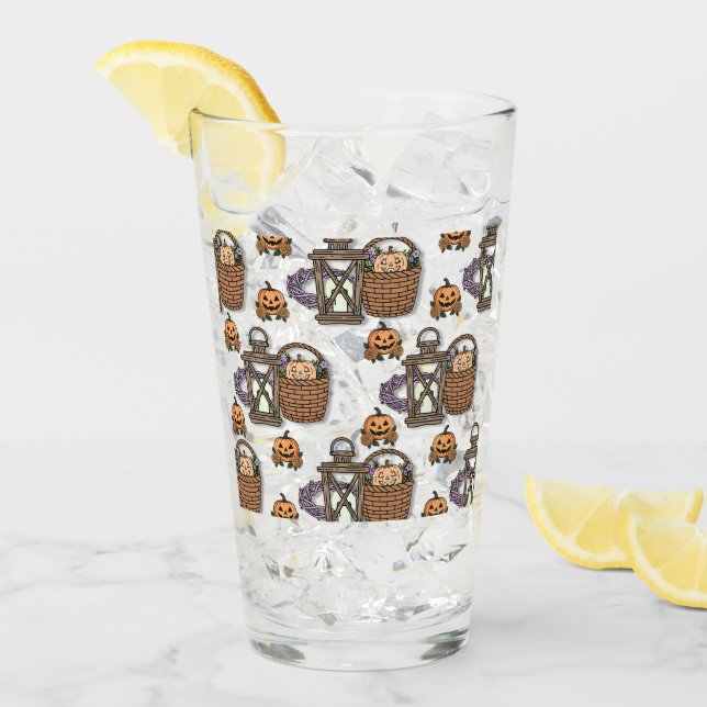 Herbstlicher Kürbiszauber Glas (Vorderseite Ice)