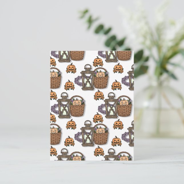Herbstlicher Kürbiszauber Postkarte (Stehend Vorderseite)