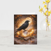 Herbstlicher Magischer Mystischer Raben Blank
