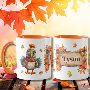 Herbstlicher Tier Truthahn Personalisiert Tasse