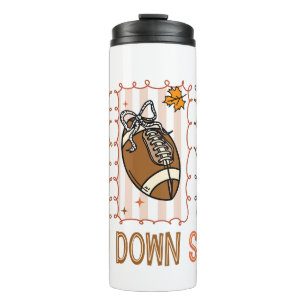 Herbstlicher Vintage-Football-Spieltag Thermosbecher