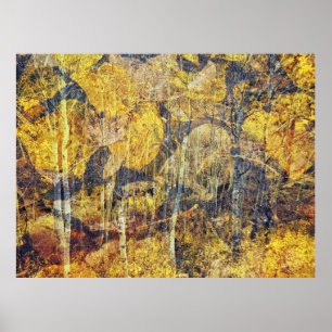Herbstlicher Wald Abstrakt Poster