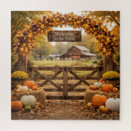 Herbstliches Bauernhoftor mit Bogen Puzzle