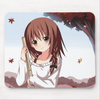 Herbstliches Blätter Momiji Mädchen Mousepad