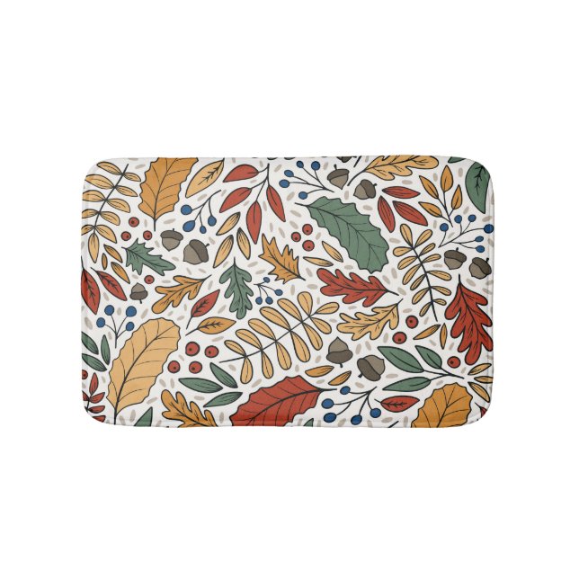 Herbstliches Blattquadrat-Design Badematte (Vorderseite)