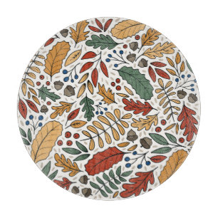 Herbstliches Blattquadrat-Design Schneidebrett