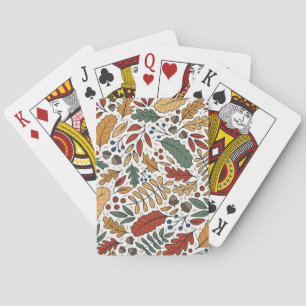 Herbstliches Blattquadrat-Design Spielkarten