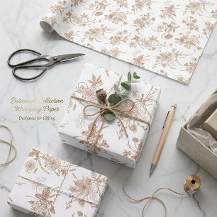 Herbstliches Blumen-Toile-Muster Geschenkpapier