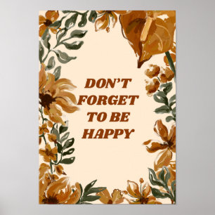 Herbstliches Blumenmuster im rustikalen Stil  Poster