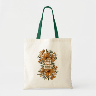Herbstliches Blumenmuster im rustikalen Stil Tragetasche