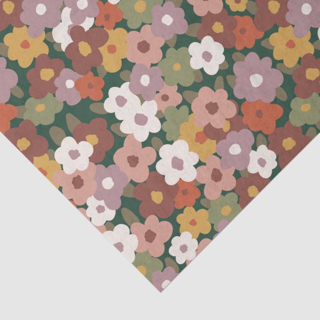 Herbstliches Blumenmuster  Seidenpapier (Ausschnitt)