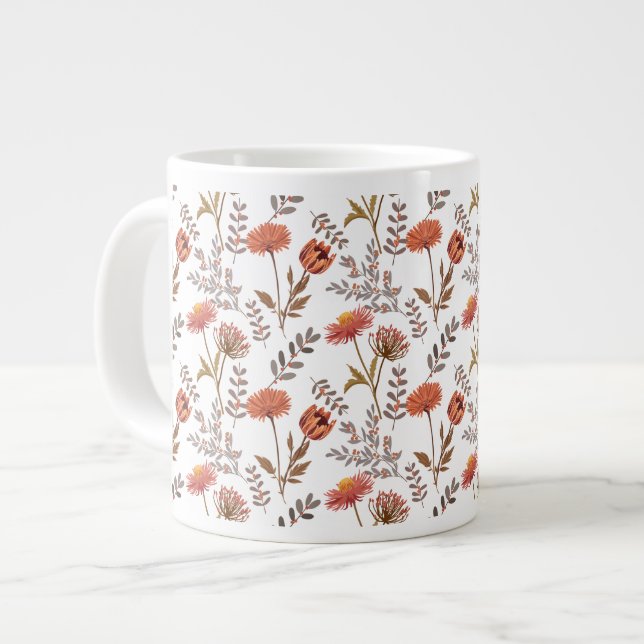 Herbstliches Blütenmosaik Jumbo-Tasse (Vorderseite Links)