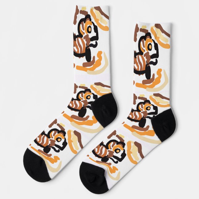 Herbstliches Eichhörnchen Spiel  Socken (Linkes Detail)