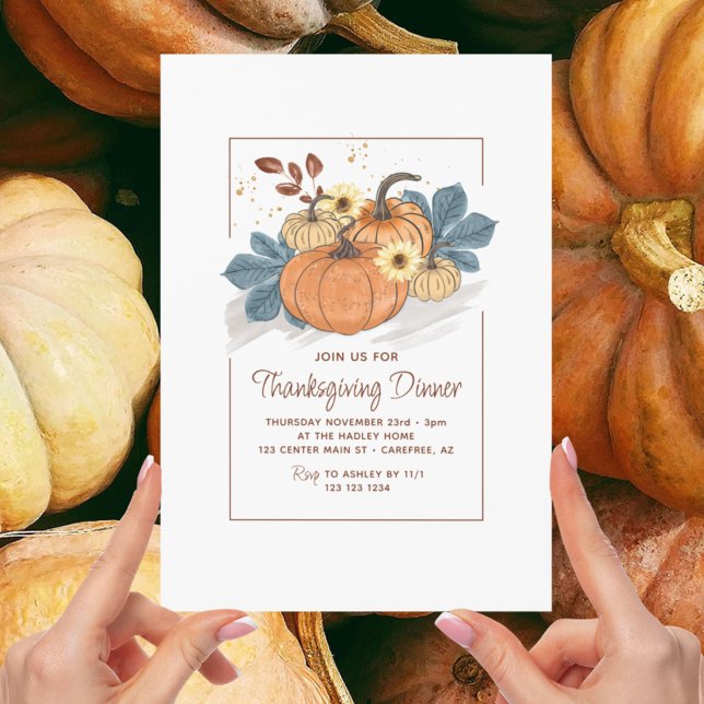 Herbstliches Erntedankfest-Dinner-Kürbis Einladung (Von Creator hochgeladen)