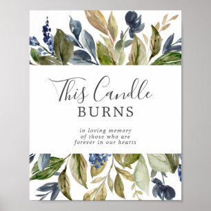 Herbstliches Grün Dieses Kerzenbrand-Memorialschil Poster