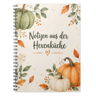 Herbstliches Kürbis-Notizbuch „Hexenküche“ Notizblock
