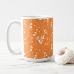 Herbstliches Kürbis- und Blattmuster Kaffeetasse