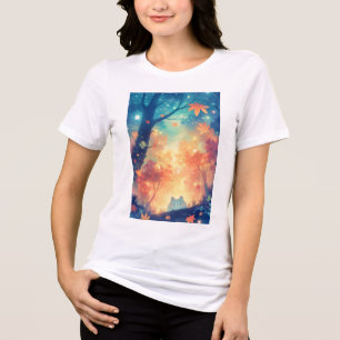 Herbstliches Kuschel-Kätzchen-Begleiter Tri-Blend Shirt