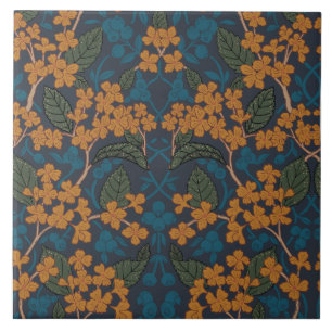 Herbstliches Muster im Stil von William Morris Fliese