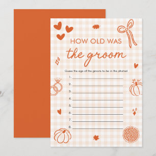 Herbstliches Orange Gingham Wie Alt War Der Bräuti Einladung