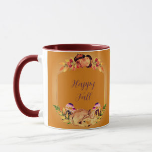 Herbstliches Reh und Natur mit anpassbarem Text Tasse