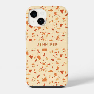 Herbstliches Terrazzo-Muster personalisiert iPhone 14 Hülle