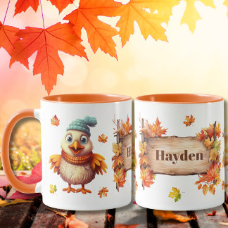Herbstliches Tier Liebenswürdiges Küken Personalis Tasse
