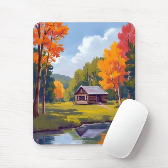 Herbstliches Zuhause Seecottage Mousepad (Mit Mouse)