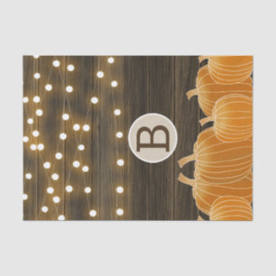 Herbstlichter & Kürbisse Monogramm Buchstabe Initi Seidenpapier