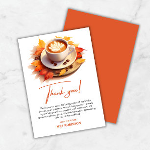 Herbstliebe Brautparty Kaffee Liebe ist in der Luf Dankeskarte