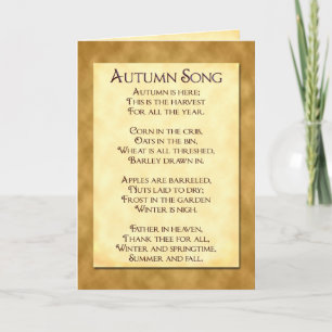 Herbstlied Erntedankgedicht Einladungskarten