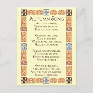 Herbstlied Erntedankgedicht Postkarte