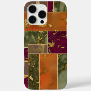 Herbstluxus Geometrisches Gold Jewel Tone Marmor iPhone 16 Pro Max Hülle