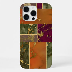 Herbstluxus Geometrisches Gold Jewel Tone Marmor iPhone 16 Pro Max Hülle