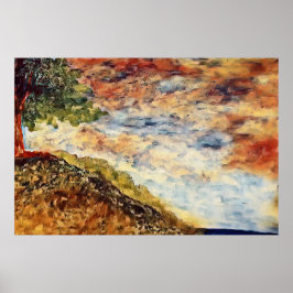 Herbstmagische Waldlandschaft Illustration Poster