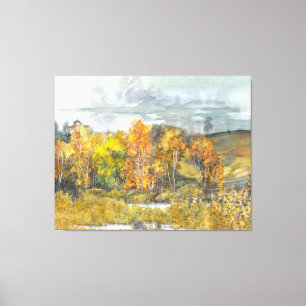 Herbstmalerei Aquarell 300 Leinwanddruck