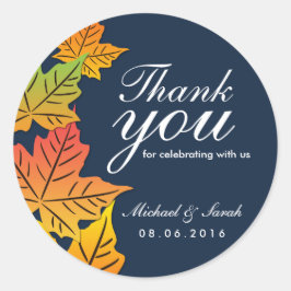 Herbstmapelleaf Vielen Dank Sticker Navy Blue