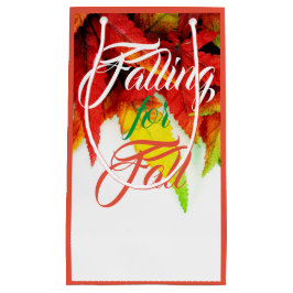 Herbstmapfelblatt stürzen elegant rot kleine geschenktüte