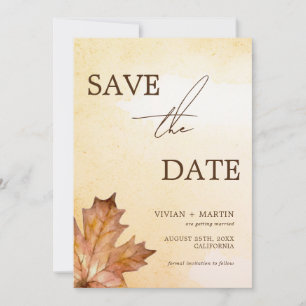 Herbstmapfelleaf Brunt Orange Wasserfarbe Save The Date