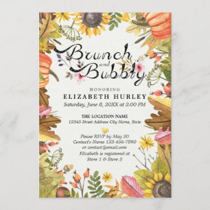 Herbstmaple-Blätter Brunch & Bubbly Brautparty Einladung