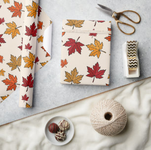 Herbstmaple-Blätter Muster Erntedank Geschenk Geschenkpapier