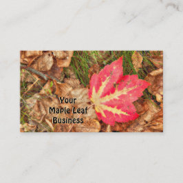 Herbstmaple Leaf Roter Fall als Rustikal Visitenkarte