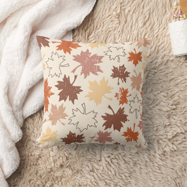 Herbstmaple verlasse Erdtöne Kissen (Decke)