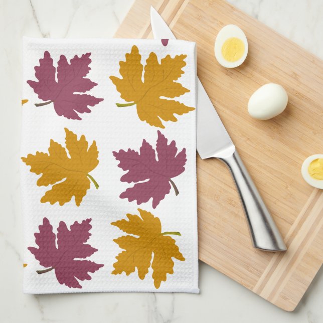 Herbstmaple Verlasst modern Geschirrtuch (Viertel Falte)