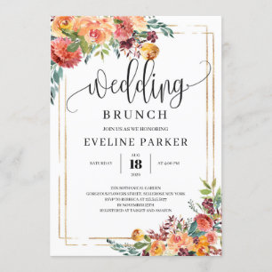 Herbstmarigold Orange Blume Hochzeitsbrunch einlad Einladung
