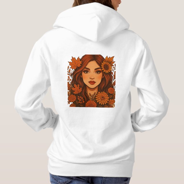 Herbstmaus - Frauen mit Herbstgeburten Blume Hoodie (Rückseite)
