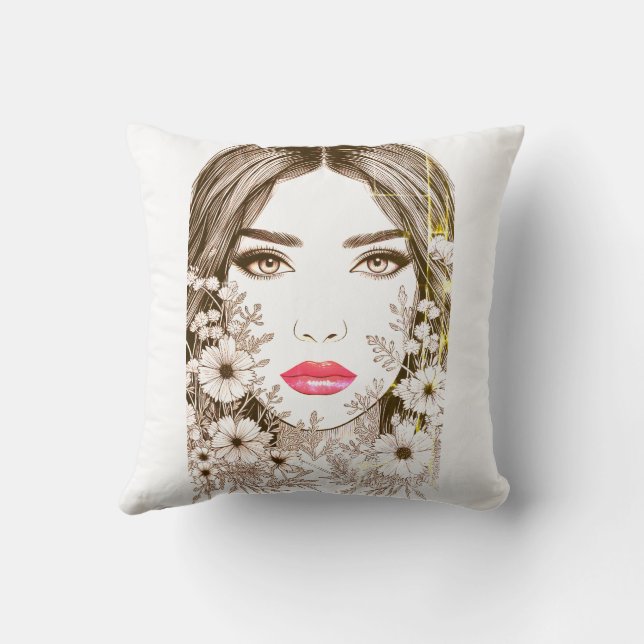 Herbstmaus - Frauen mit Herbstgeburten Blume Kissen (Rückseite)