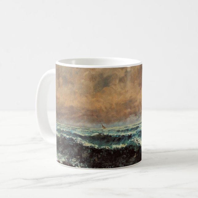 Herbstmeer - Gustave Courbet Kaffeetasse (Vorderseite Links)